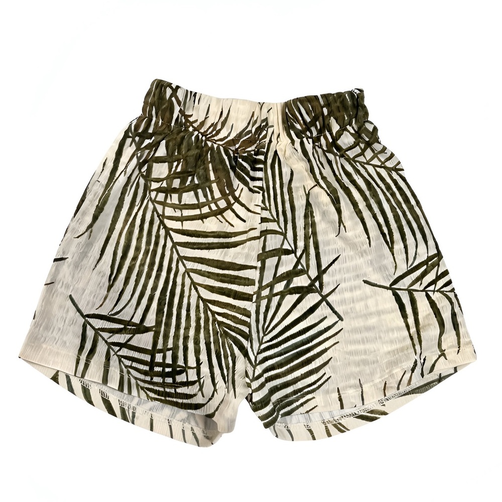 H&M Women’s Tropical Palm Print Shorts with Elastic Waist - New, XS - Picture 2 of 2